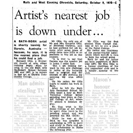 Article from The Bath Chronicle, October 1976