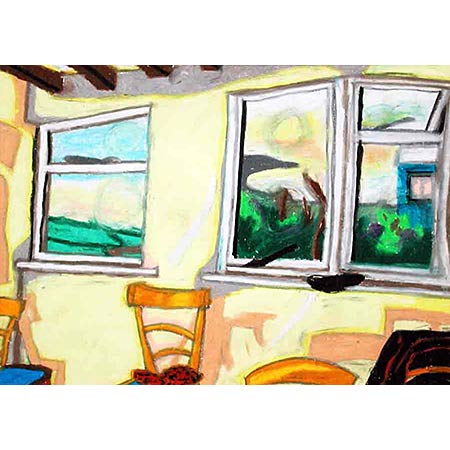 Tintagel Windows 1975, Oil pastel, 28 x 40cm. From a series of works completed in Cornwall, UK