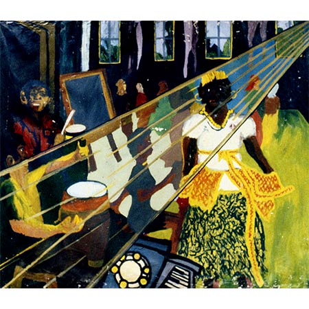 Caribbean Rehearsal - (Work resulting from a British Council Scholarship to Malta in April 1975), Oil on canvas, 213 x 213cm