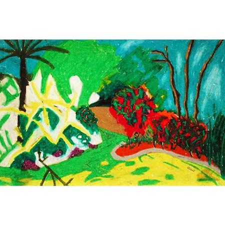 Botanical Gardens Darwin 1978, Oil pastel, 36 x 55cm