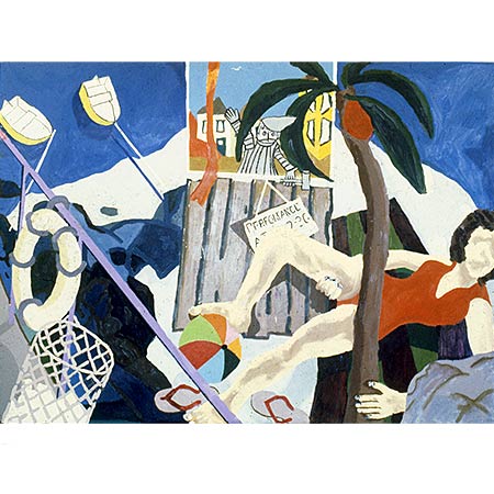 Island 1980, Oil pastel on paper, 76 x 108cm