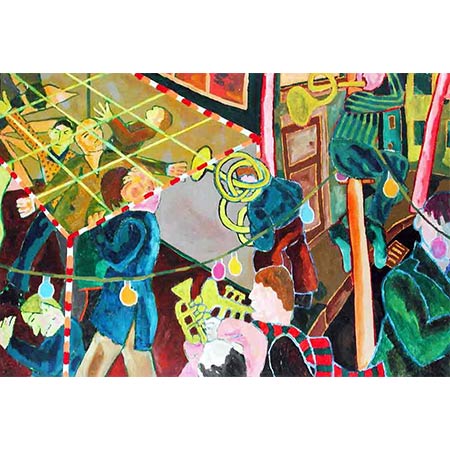 Divertissment 1984, Oil/oil stick/glazes on canvas, 198 x 300cm
