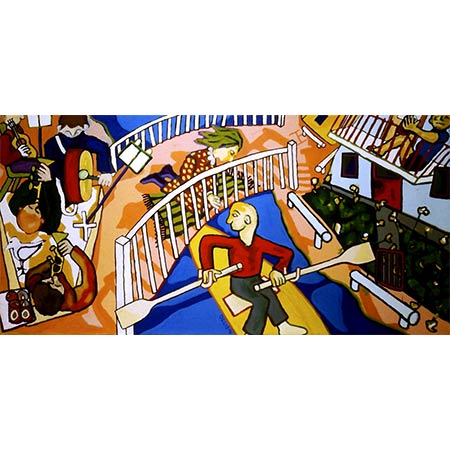 The Australian Celebrates 1983, Oil on canvas, 180 x 365cm (Collection of Orange Regional Gallery, NSW)