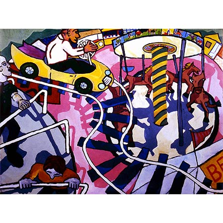 The Fairground 1983, Oil on canvas, 213 x 274cm