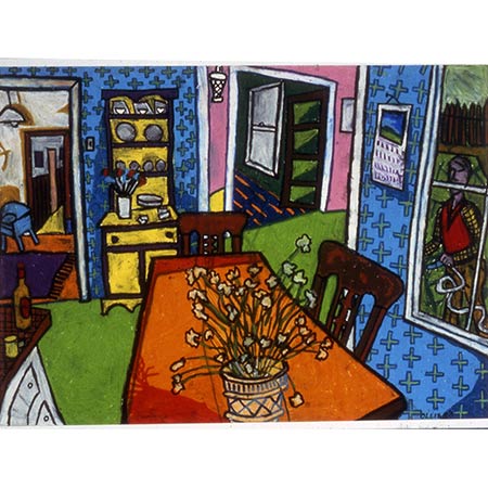 Bendigo Interior 1983, Oil pastel on paper, 40 x 62cm