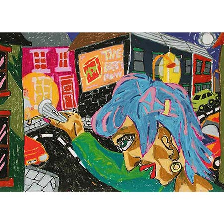 Running away at night (1) 1993 Oil pastel on paper, 50 x 70cm