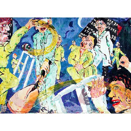 Sticky Wicket October 1990, Oil on canvas, 172 x 241cm