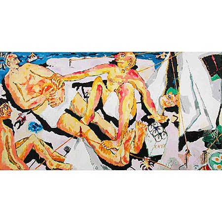 Bathers 1994 reworked 95, Oil on canvas, 172 x 321cm
