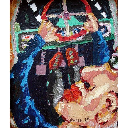 Driving 1996, Oil on canvas, 30 x 25cm
