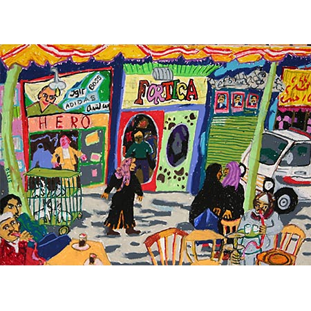 Khan al Khalili, Cairo - Egypt 2008, Oil pastel on paper, 42 x 59cm