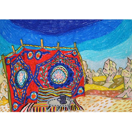 The White dessert - Egypt 2008, Oil pastel on paper, 42 x 59cm