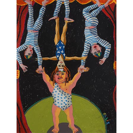 Acrobats Series 2012, Oil pastel on paper, 76 x 57cm