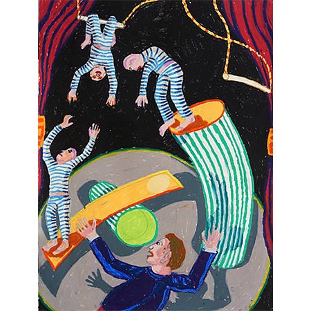 Acrobats Series 2012, Oil pastel on paper, 76 x 57cm
