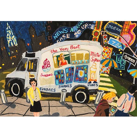 Mister Softie at Times Square 2013 Oil-pastel on paper 45 x 60cm