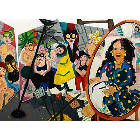 Wendy in her Studio 2014, Oil on canvas 173 x 238cm
