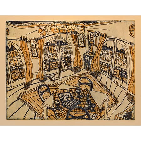 Appartment on the Siene, Two plate etching - soft ground, 25 x 33 cm