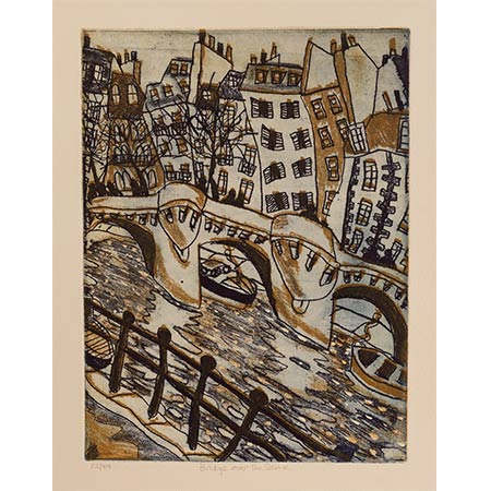 Bridge over the Siene, Two plate etching, 33 x 25cm