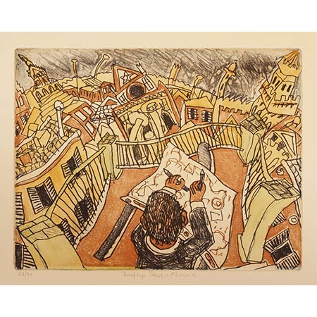 Rooftop Studio in Florence, 25 x 33cm